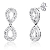 18k White Gold 1.12CTW Diamond Earrings, (SI3 /H-I)