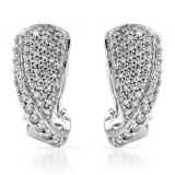 14k White Gold 1.00CTW Diamond Earrings, (I1-I2/G-H)