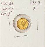 1853 $1 Liberty Head Gold Coin