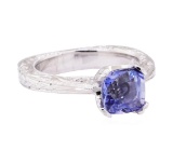 2.25 ctw Blue Sapphire And Diamond Ring - 18KT White Gold