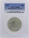 1953 Washington-Carver Centennial Commemorative Half Dollar Coin PCGS MS66