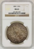 1881-S $1 Morgan Silver Dollar Coin NGC MS65