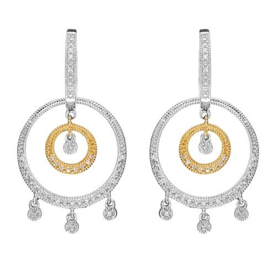 14k Two Tone Gold 0.52CTW Diamond Earrings, (I1/H)