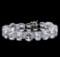 40.00 ctw Aquamarine and Diamond Bracelet - 14KT White Gold