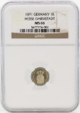 1871 Germany Kreuzer Coin NGC MS66
