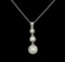 1.06 ctw Diamond Pendant With Chain - 14KT White Gold