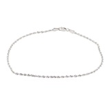 Diamond Cut Rope Chain Anklet - 14KT White Gold