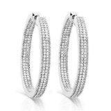 14k White Gold 1.00CTW Diamond Earrings, (I2 /H)