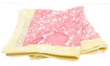 Louis Vuitton Pink Yellow White Floral Cotton Beach Towel