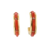 Nastacio Coral Earrings - 14KT Yellow Gold