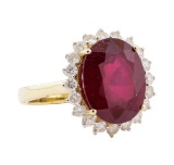 9.18 ctw Ruby and Diamond Ring - 14KT Yellow Gold