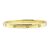 1.10 ctw Diamond Bangle Bracelet - 18KT Yellow Gold
