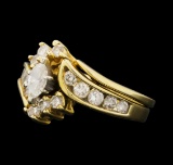 1.14 ctw Diamond Ring & Wedding Band - 14KT Yellow Gold