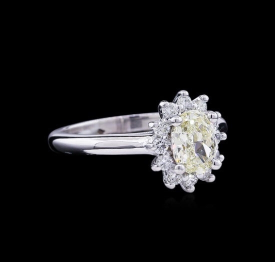 1.37 ctw Fancy Light Yellow Diamond Ring - 14KT White Gold