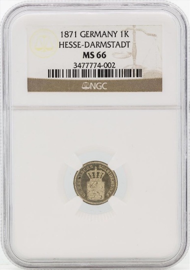1871 Germany Kreuzer Coin NGC MS66