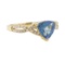 1.23 ctw Aquamarine and Diamond Ring - 14KT Yellow Gold