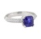 2.55 ctw Blue Sapphire and Diamond Ring - Platinum