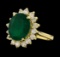 4.27 ctw Emerald and Diamond Ring - 14KT Yellow Gold