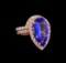 5.53 ctw Tanzanite and Diamond Ring Set - 14KT Rose Gold
