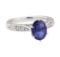 2.06 ctw Sapphire and Diamond Ring - 14KT White Gold
