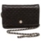 Chanel Black Quilted Leather Wallet On Chain WOC Bag