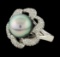 Pearl and Diamond Ring - 14KT White Gold