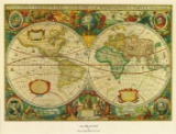 Antique Map of the World on Canvas