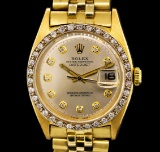 Rolex 18KT Yellow Gold Diamond DateJust Men's Watch