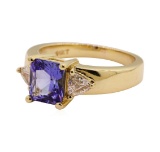 1.91 ctw Tanzanite and Diamond Ring - 14KT Yellow Gold