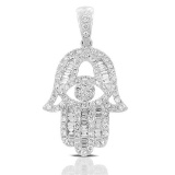 18k White Gold 0.66CTW Diamond Pendant, (SI1-SI2/G-H)