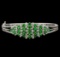 3.68 ctw Tsavorite and Diamond Bracelet - 14KT White Gold