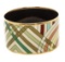 Hermes Beige Multicolor Enamel Gold Plated Extra Wide Bangle Bracelet