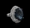 14KT White Gold 20.83 ctw Topaz and Diamond Ring