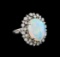 11.69 ctw Opal and Diamond Ring - 14KT White Gold