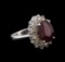 14KT White Gold 6.16 ctw Ruby and Diamond Ring