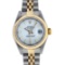 Rolex Ladies Quickset 2 Tone 18K White Index Datejust Wristwatch