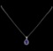 3.15 ctw Tanzanite and Diamond Pendant With Chain - 14KT White Gold