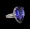 14KT White Gold 5.36 ctw Tanzanite and Diamond Ring