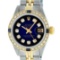 Rolex Ladies 2 Tone Blue Vignette Diamond & Sapphire Datejust Wristwatch