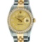 Rolex Mens 2 Tone 14K Champagne Diamond 36MM Datejust Wriswatch