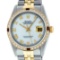 Rolex Mens 2 Tone 14K Mother Of Pearl Diamond & Ruby 36MM Datejust Wristwatch