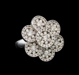 Real Moissanite 1.30Ct Round Cut Letter L V Brooch Pin 14K Yellow Gold  Plated