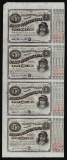 Uncut Sheet of (4) State of Louisiana Baby Bond Obsolete Notes