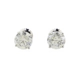 3.03 ctw Diamond Earrings - 18KT White Gold