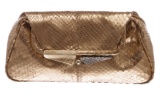 Fendi Rose Gold Snakeskin Small Clutch Handbag