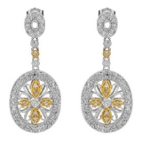 14k Two Tone Gold 0.64CTW Diamond Earrings, (I1-I2/G-I)