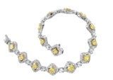 18k Two Tone Gold 8.66CTW Diamond Bracelet, (VS1-SI1/SI1/VS1-VS2/G-H/G /Fancy Ye