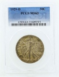 1929-D Walking Liberty Half Dollar Coin PCGS MS63