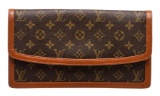 Louis Vuitton Monogram Canvas Leather Pochette Dame Clutch Bag