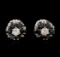 14KT White Gold 3.32 ctw Black and White Diamond Earrings